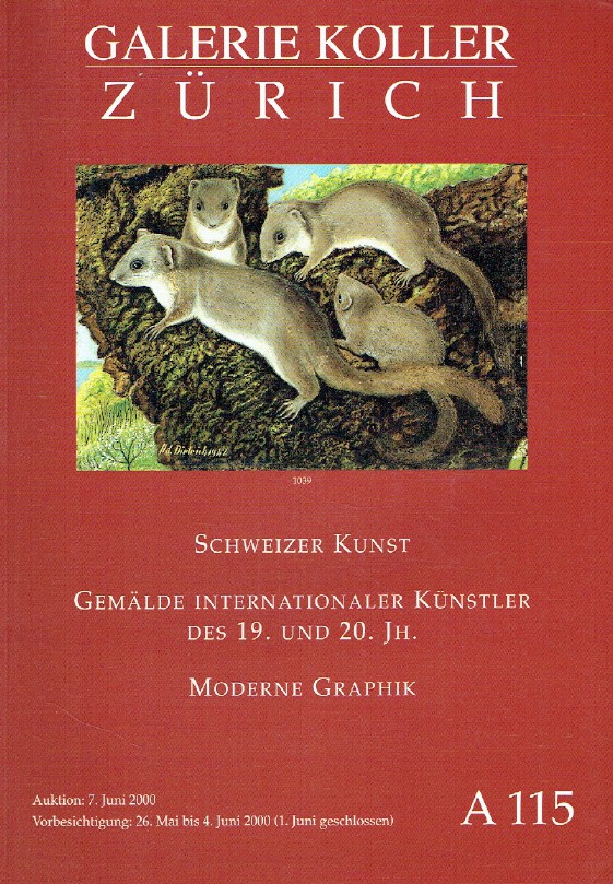 Koller June 2000 Swiss Art & 19th and 20th Centuries Modern Graphics