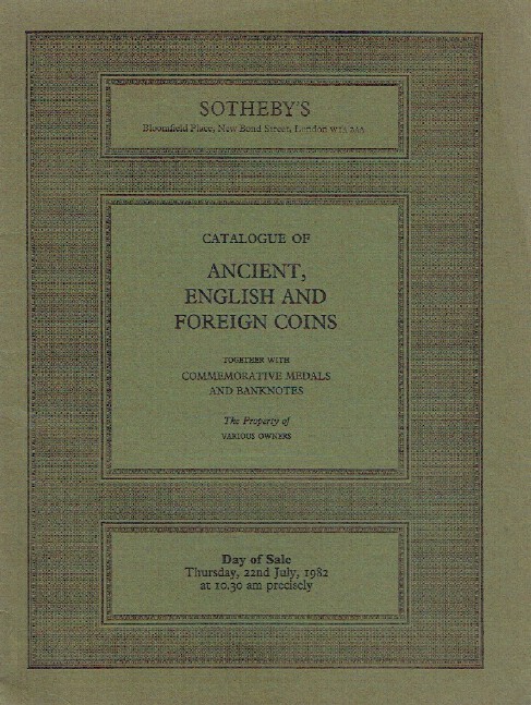 Sothebys July 1982 Ancient, English & Foreign Coins