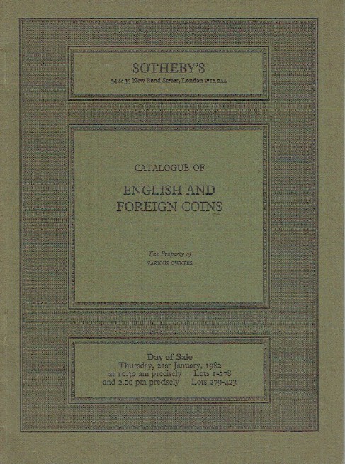 Sothebys January 1982 English & Foreign Coins - Click Image to Close