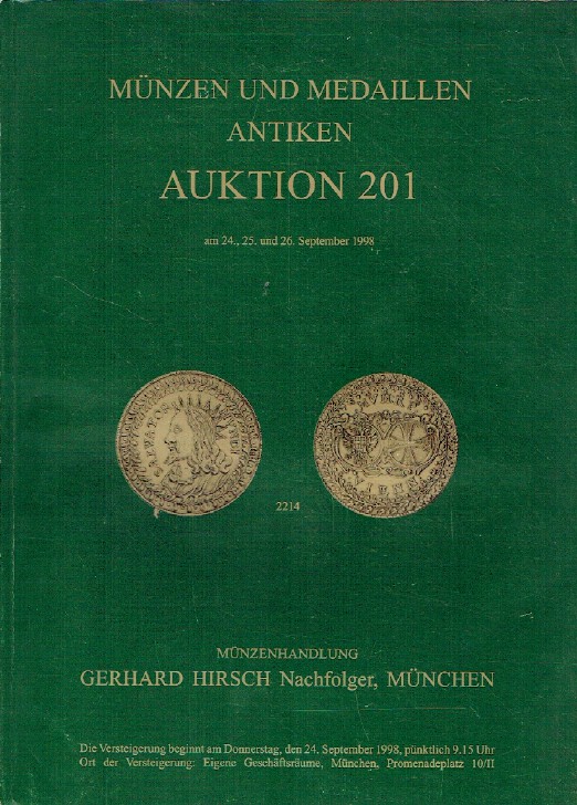 Hirsch September 1998 Ancient Coins & Medals - Click Image to Close