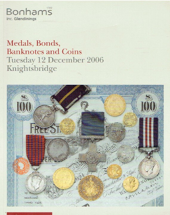 Bonhams December 2006 Medals, Bonds, Banknotes & Coins