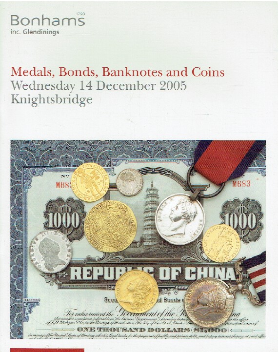 Bonhams December 2005 Medals, Bonds, Banknotes & Coins