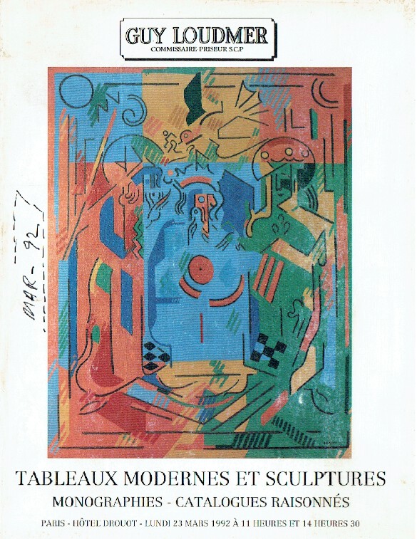 Guy Loudmer March 1992 Modern Paintings & Sculptures