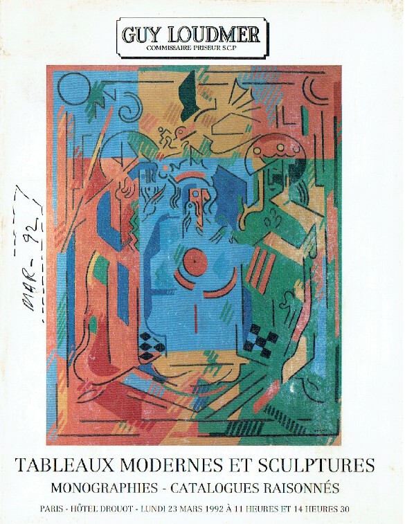 Guy Loudmer March 1992 Modern Paintings & Sculptures