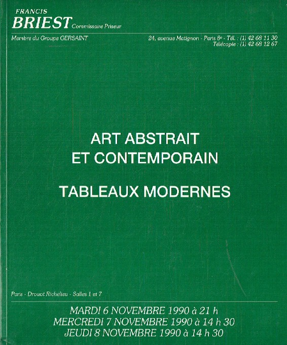 Briest November 1990 Abstract & Contemporary Art and Modern Paintings