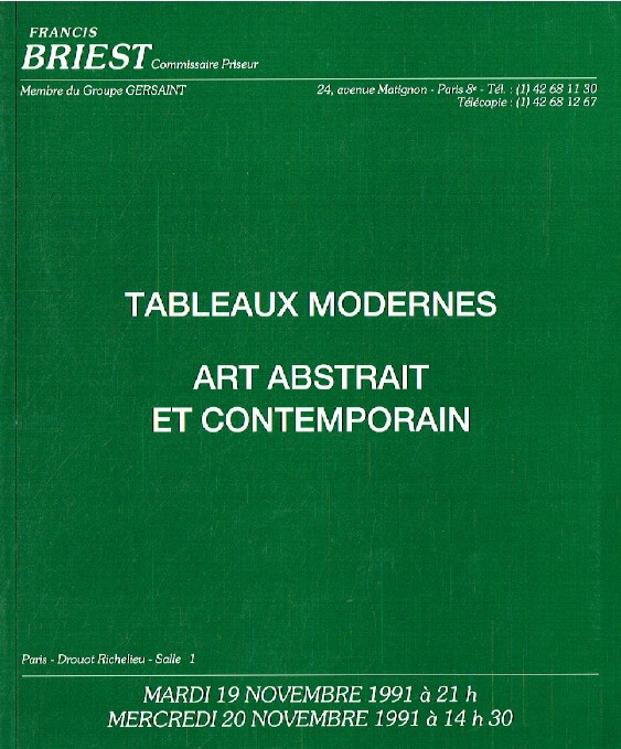 Briest November 1991 Modern Paintings, Abstract & Contemporary Art