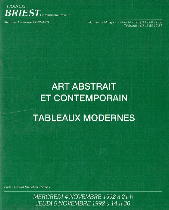 Briest Nov 1992 Abstract & Contemporary Art and Modern Paintings (Digital only)