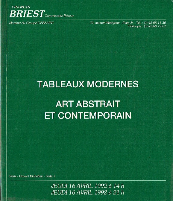Briest April 1992 Modern Paintings, Abstract & Contemporary Art