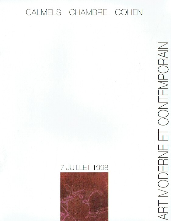 Calmels Chambre Cohen July 1998 Modern & Contemporary Art