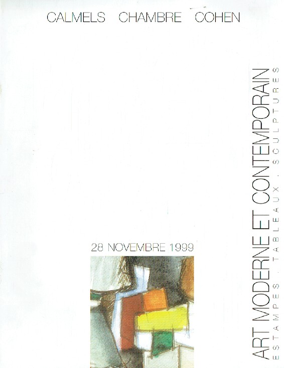 Calmels Chambre Cohen November 1999 Modern & Contemporary Art-Prints, Sculptures