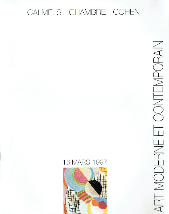 Calmels Chambre Cohen March 1997 Modern & Contemporary Art