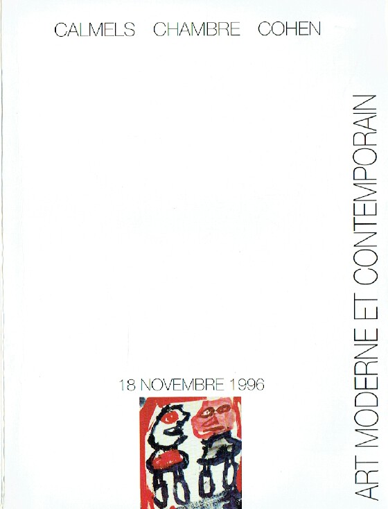Calmels Chambre Cohen November 1996 Modern & Contemporary Art