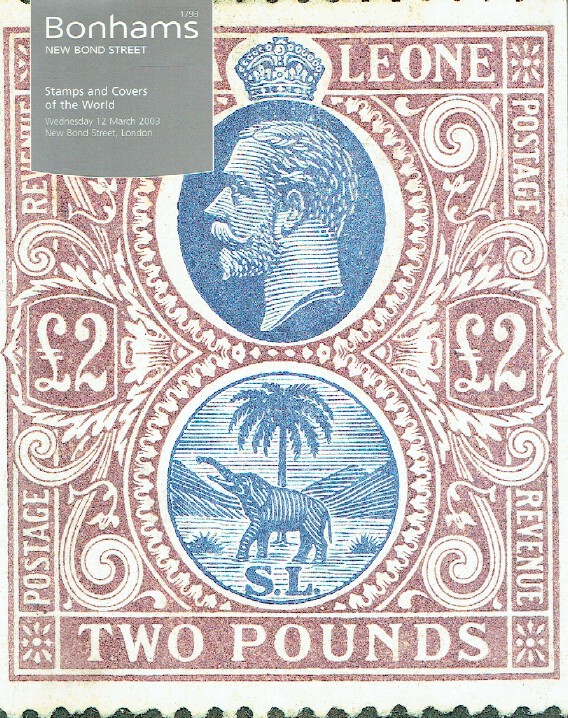 Bonhams March 2003 Stamps and Covers of The World - Click Image to Close