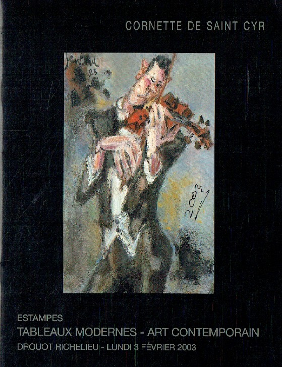 Cornette de St Cyr February 2003 Modern & Contemporary Paintings