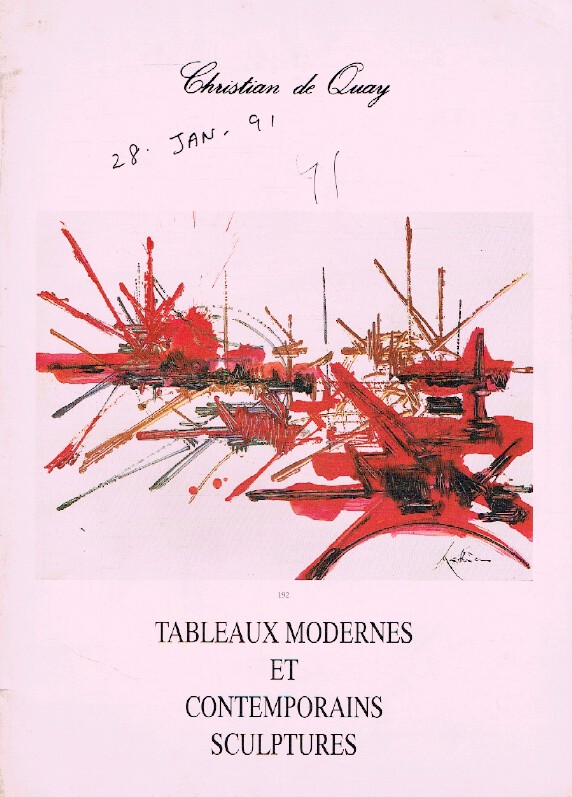 de Quay January 1991 Modern & Contemporary Paintings & Sculptures