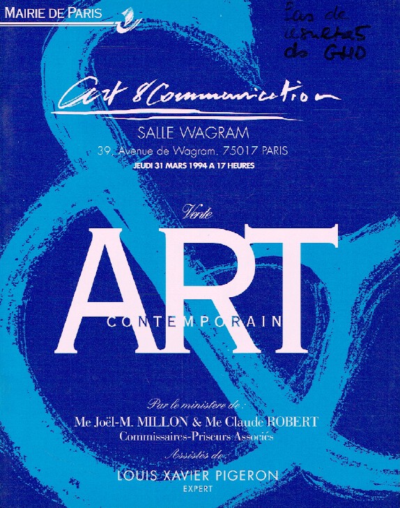 Millon & Robert March 1994 Contemporary Art