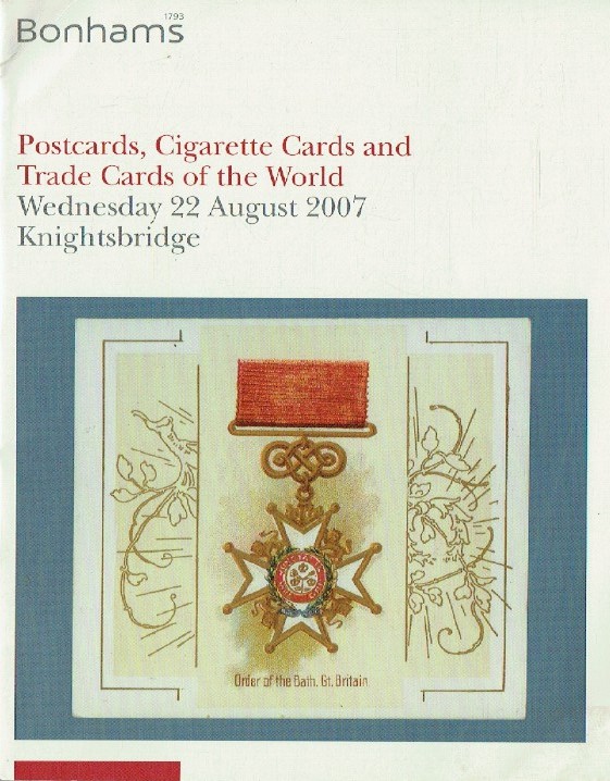 Bonhams August 2007 Postcards, Cigarette Cards and Trade Cards of The World - Click Image to Close