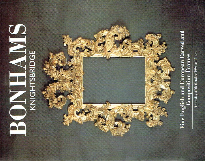 Bonhams October 1994 Fine English and European Carved and Composition Frames