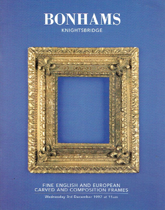 Bonhams December 1997 Fine English and European Carved and Composition Frames - Click Image to Close