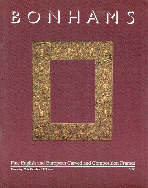 Bonhams October 1993 Fine English and European Carved and Composition Frames