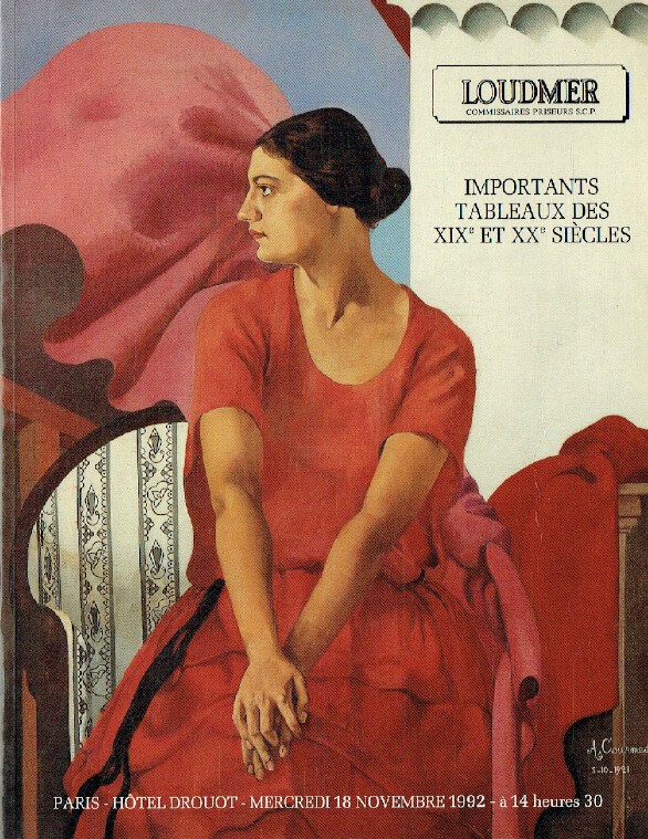 Loudmer November 1992 Important 19th & 20th Century Paintings (Digital only)