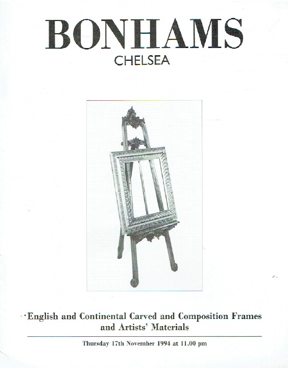 Bonhams November 1994 English & Continental Carved and Composition Frames