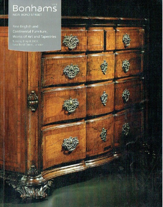 Bonhams April 2003 Fine English and Continental Furniture, WOA & Tapestries - Click Image to Close