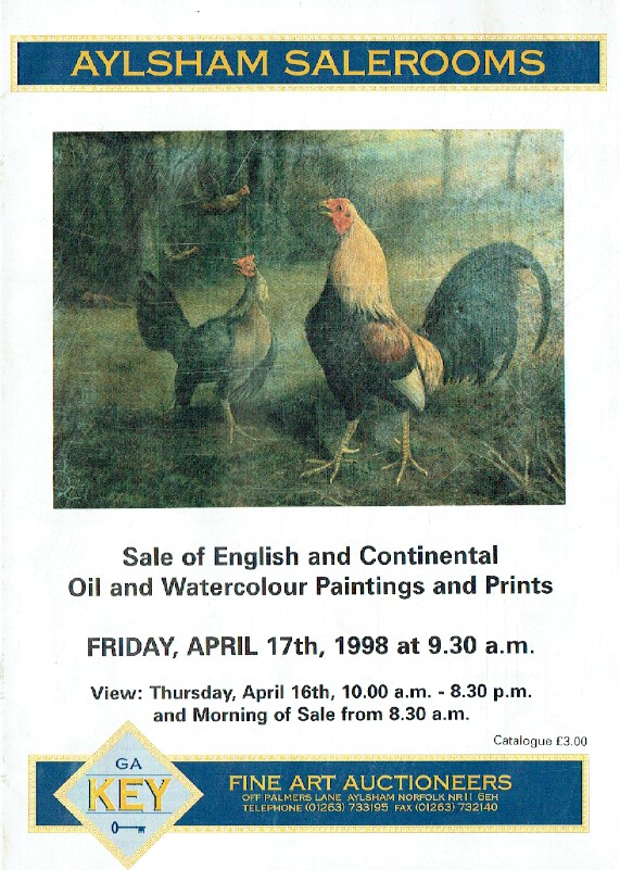 Keys April 1998 English & Continental Oil Watercolour, Paintings & Prints