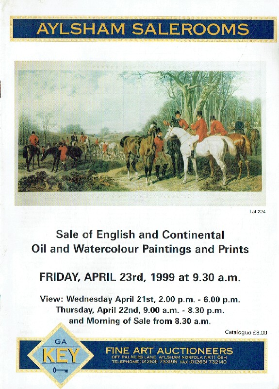 Keys April 1999 English & Continental Oil Watercolour, Paintings & Prints