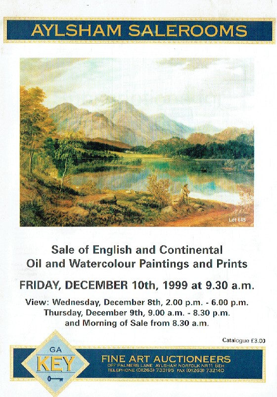 Keys December 1999 English & Continental Oil Watercolour, Paintings & Prints