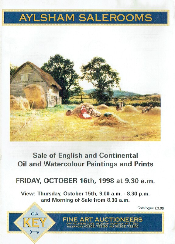 Keys October 1998 English & Continental Oil Watercolour, Paintings & Prints