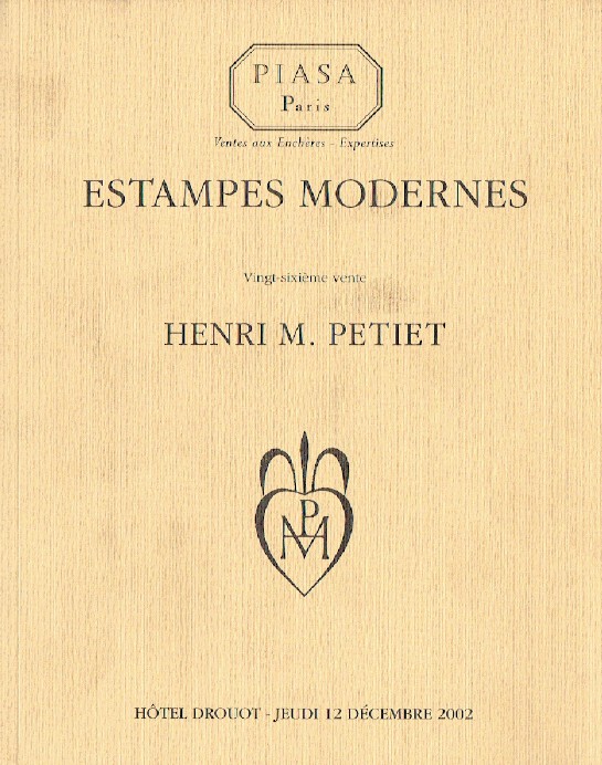 Piasa December 2002 Modern Prints - Henri M. Petiet