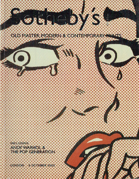 Sothebys October 2003 Old Master, Modern & Contemporary Prints - Andy Warhol