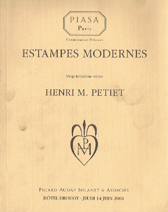 Piasa June 2001 Modern Prints - Henri M. Petiet