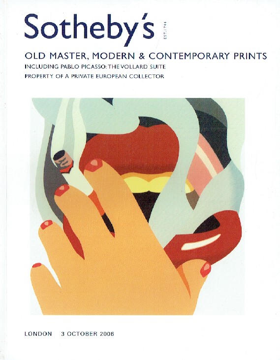 Sothebys October 2006 Old Master, Modern & Contemporary Prints (Digital only)
