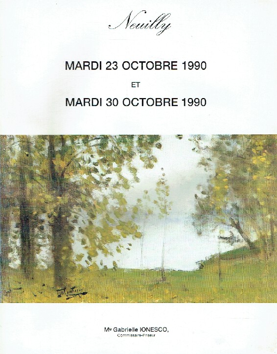 Neuilly October 1990 19th & 20th Century Paintings, Provincial Paintings - Click Image to Close
