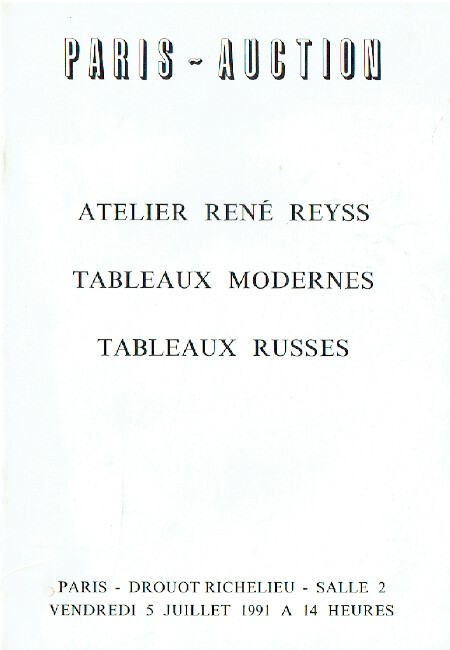 Paris Auction July 1991 Modern & Russian Paintings - Rene Reyss