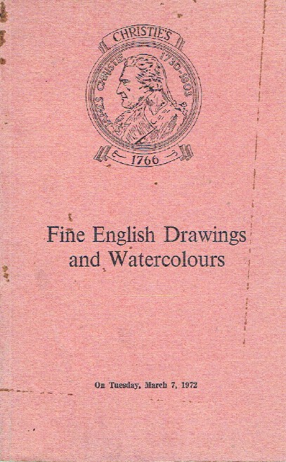 Christies March 1972 Fine English Drawings and Watercolours