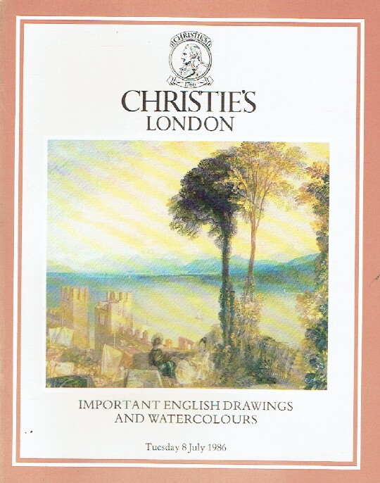 Christies July 1986 Important English Drawings and Watercolours (Digital only)