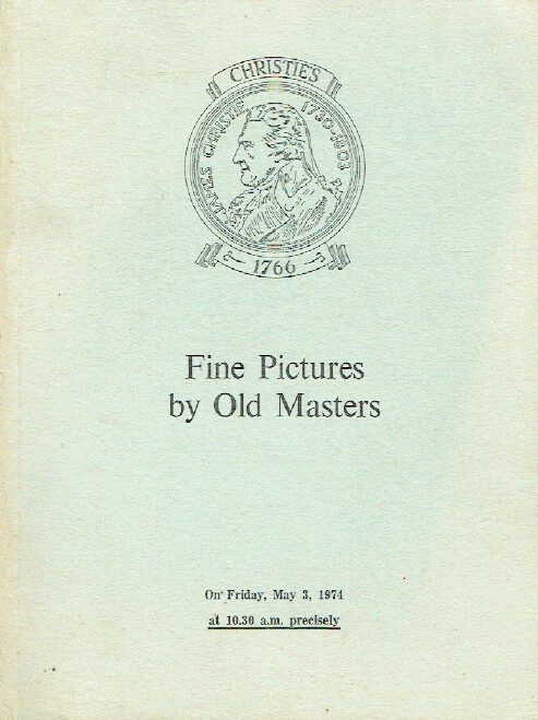 Christies May 1974 Fine Pictures by Old Masters