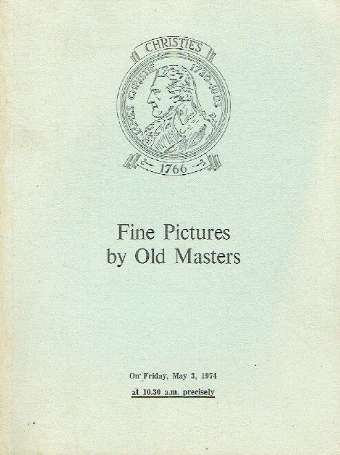 Christies May 1974 Fine Pictures by Old Masters (Digital only)