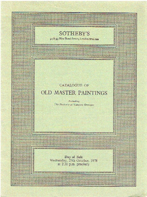 Sothebys October 1978 Old Master Paintings