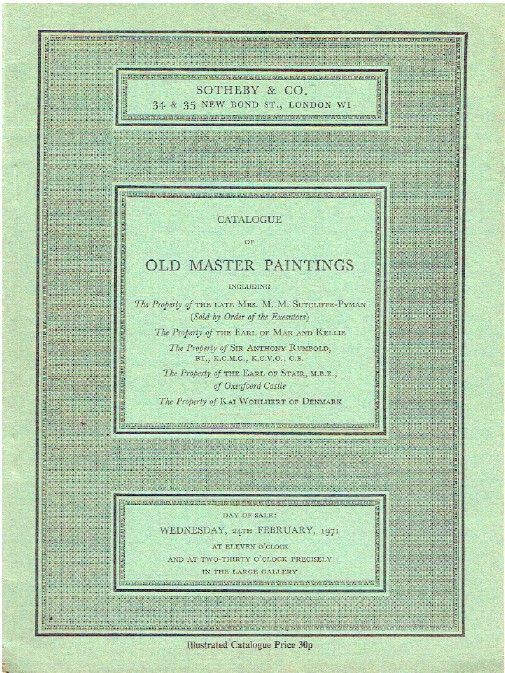Sothebys February 1971 Old Master Paintings