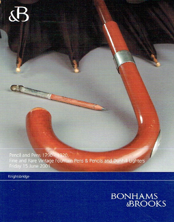 Bonhams & Brooks June 2001 Pencils & Pens 1790-1920 Fountain Pens & Lighters - Click Image to Close