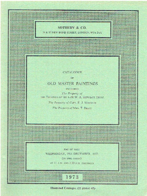 Sothebys December 1973 Old Master Paintings