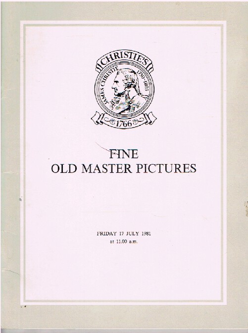 Christies July 1981 Fine Old Master Pictures