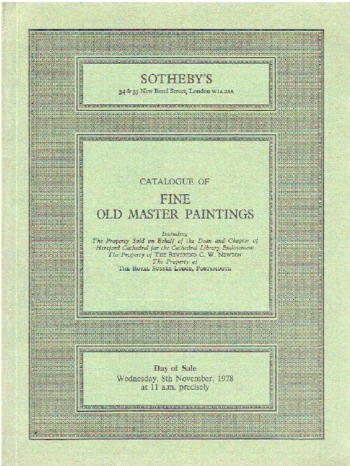Sothebys November 1978 Fine Old Master Paintings