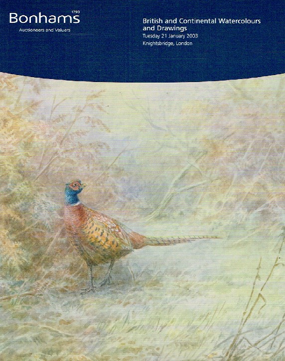 Bonhams January 2003 British & Continental Watercolours and Drawings