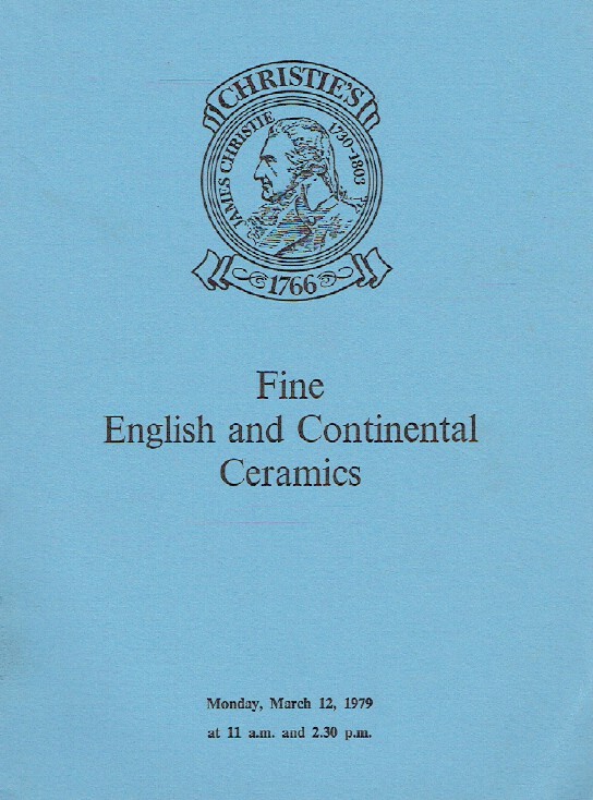 Christies March 1979 Fine English and Continental Ceramics