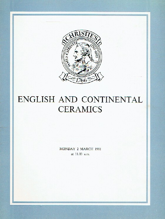 Christies March 1981 English and Continental Ceramics